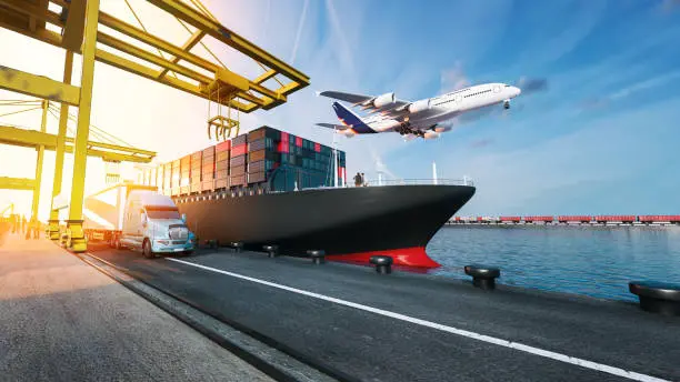 A courier delivering a package to a customer's doorstep, illustrating the final stage of goods delivery and the importance of timely and accurate deliveries in enhancing customer satisfaction.